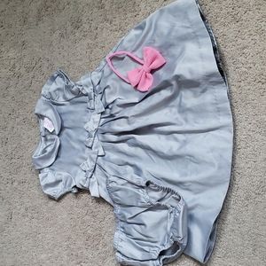 Gymboree girls dress and diaper cover with pink hair bow size 12-18 months